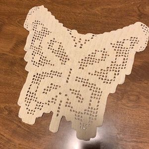 Vintage Butterfly crocheted doily Handmade